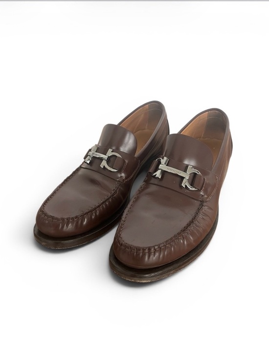 Salvatore Ferragamo Brown Gancini Bit Leather Loafers Mens 7.5 E (Wide) main image 7